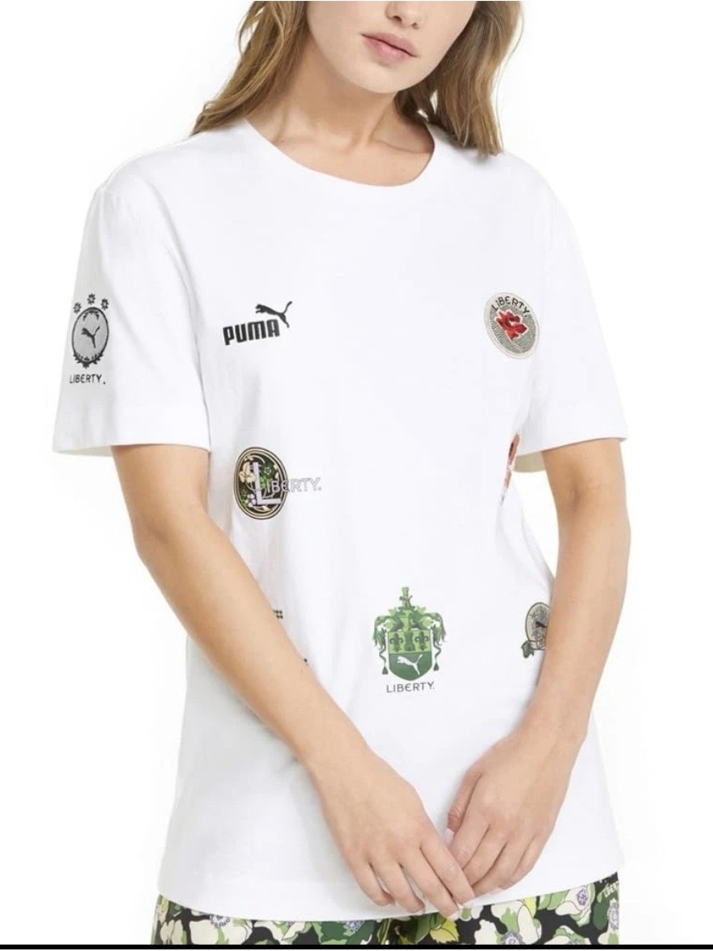 PUMA Women Puma X Liberty Badge Tee, Puma White
